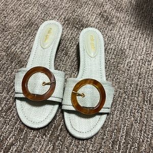 Cult Gaia Nelly Raffia mules in mint